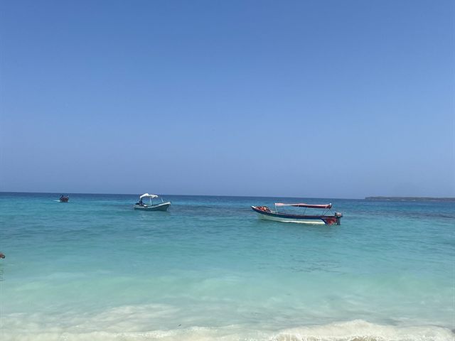 Boats waiting at the Cartí dock, Guna Yala Boats waiting at the Cartí dock, Guna Yala